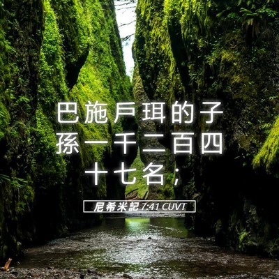 Picture 05 - 尼 希 米 記 7:41 CUVT - 巴 施 戶 珥 的 子 孫 一 千 二 百 四 - Bible Verse Picture