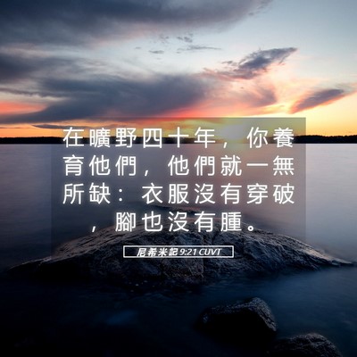 Picture 05 - 尼 希 米 記 9:21 CUVT - 在 曠 野 四 十 年 ， 你 養 育 他 們 - Bible Verse Picture