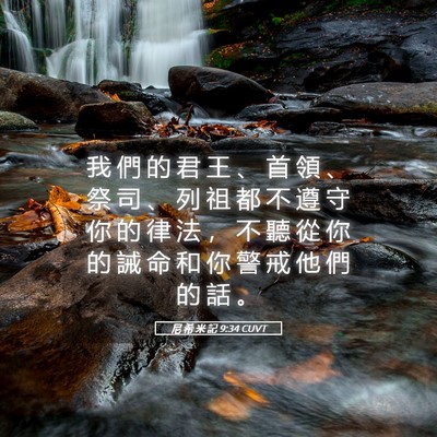 Picture 05 - 尼 希 米 記 9:34 CUVT - 我 們 的 君 王 、 首 領 、 祭 司 、 - Bible Verse Picture