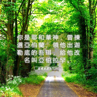 Picture 05 - 尼 希 米 記 9:7 CUVT - 你 是 耶 和 華 神 ， 曾 揀 選 亞 伯 - Bible Verse Picture