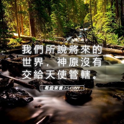 Picture 05 - 希 伯 來 書 2:5 CUVT - 我 們 所 說 將 來 的 世 界 ， 神 原 - Bible Verse Picture