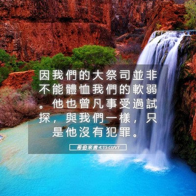 Picture 05 - 希 伯 來 書 4:15 CUVT - 因 我 們 的 大 祭 司 並 非 不 能 體 - Bible Verse Picture