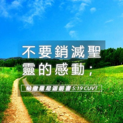 Picture 05 - 帖 撒 羅 尼 迦 前 書 5:19 CUVT - 不 要 銷 滅 聖 靈 的 感 動 - Bible Verse Picture