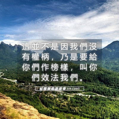 Picture 05 - 帖 撒 羅 尼 迦 後 書 3:9 CUVT - 這 並 不 是 因 我 們 沒 有 權 柄 ， - Bible Verse Picture