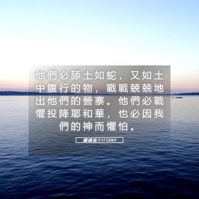 Picture 05 - 彌 迦 書 7:17 CUVT - 他 們 必 舔 土 如 蛇 ， 又 如 土 中 - Bible Verse Picture