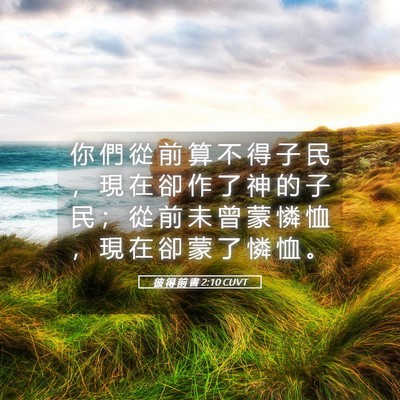 Picture 05 - 彼 得 前 書 2:10 CUVT - 你 們 從 前 算 不 得 子 民 ， 現 在 - Bible Verse Picture