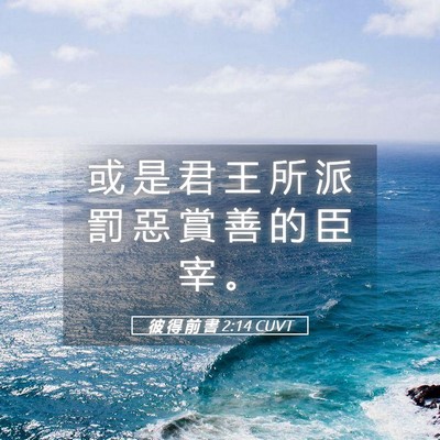 Picture 05 - 彼 得 前 書 2:14 CUVT - 或 是 君 王 所 派 罰 惡 賞 善 的 臣 - Bible Verse Picture