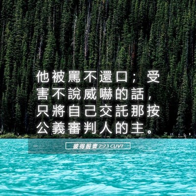 Picture 05 - 彼 得 前 書 2:23 CUVT - 他 被 罵 不 還 口 ； 受 害 不 說 威 - Bible Verse Picture