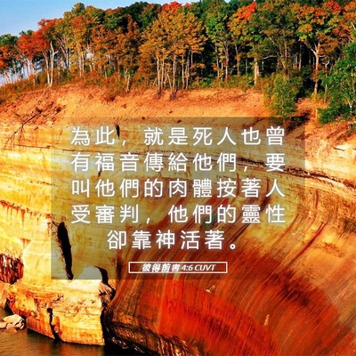 Picture 05 - 彼 得 前 書 4:6 CUVT - 為 此 ， 就 是 死 人 也 曾 有 福 音 - Bible Verse Picture