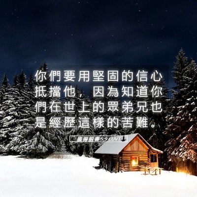 Picture 05 - 彼 得 前 書 5:9 CUVT - 你 們 要 用 堅 固 的 信 心 抵 擋 他 - Bible Verse Picture