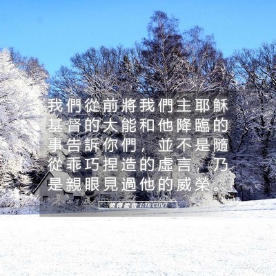 Picture 05 - 彼 得 後 書 1:16 CUVT - 我 們 從 前 將 我 們 主 耶 穌 基 督 - Bible Verse Picture