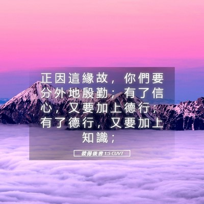 Picture 05 - 彼 得 後 書 1:5 CUVT - 正 因 這 緣 故 ， 你 們 要 分 外 地 - Bible Verse Picture