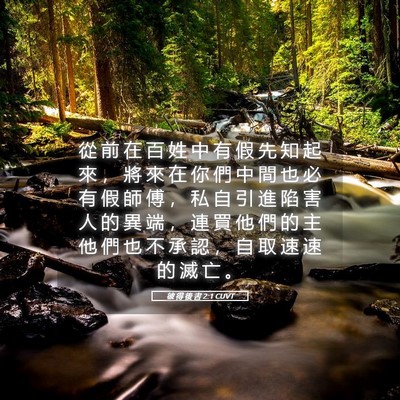 Picture 05 - 彼 得 後 書 2:1 CUVT - 從 前 在 百 姓 中 有 假 先 知 起 來 - Bible Verse Picture
