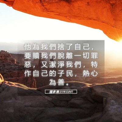 Picture 05 - 提 多 書 2:14 CUVT - 他 為 我 們 捨 了 自 己 ， 要 贖 我 - Bible Verse Picture