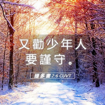 Picture 05 - 提 多 書 2:6 CUVT - 又 勸 少 年 人 要 謹 守 - Bible Verse Picture