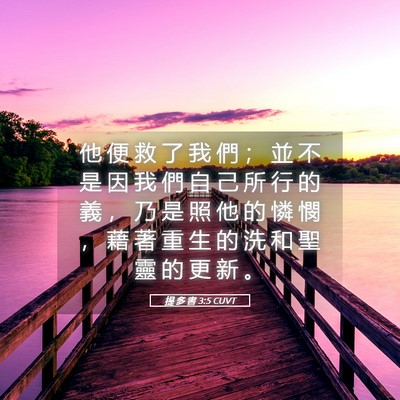 Picture 05 - 提 多 書 3:5 CUVT - 他 便 救 了 我 們 ； 並 不 是 因 我 - Bible Verse Picture