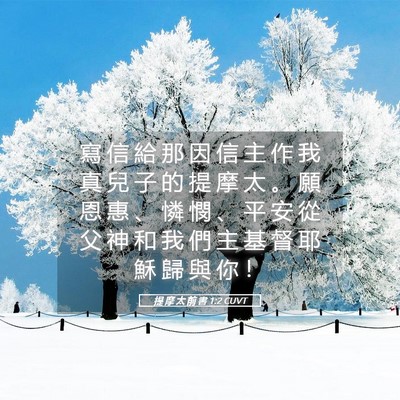 Picture 05 - 提 摩 太 前 書 1:2 CUVT - 寫 信 給 那 因 信 主 作 我 真 兒 子 - Bible Verse Picture