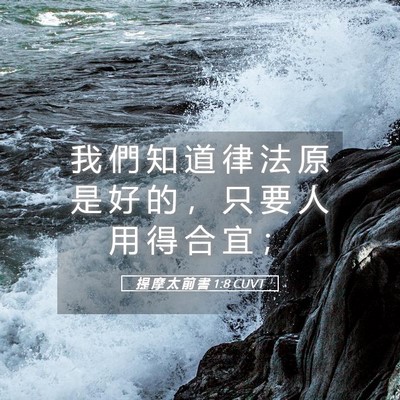 Picture 05 - 提 摩 太 前 書 1:8 CUVT - 我 們 知 道 律 法 原 是 好 的 ， 只 - Bible Verse Picture
