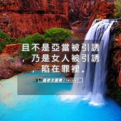 Picture 05 - 提 摩 太 前 書 2:14 CUVT - 且 不 是 亞 當 被 引 誘 ， 乃 是 女 - Bible Verse Picture