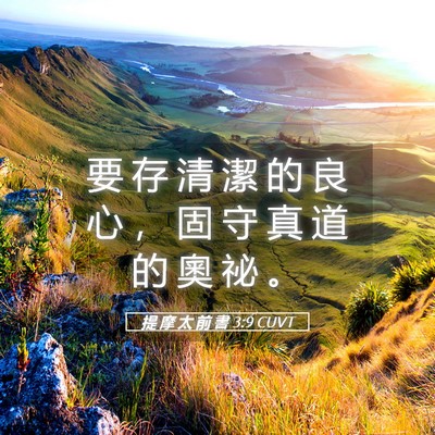 Picture 05 - 提 摩 太 前 書 3:9 CUVT - 要 存 清 潔 的 良 心 ， 固 守 真 道 - Bible Verse Picture