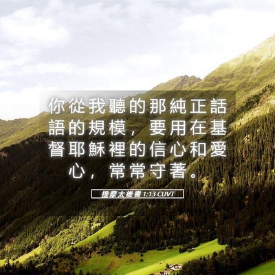 Picture 05 - 提 摩 太 後 書 1:13 CUVT - 你 從 我 聽 的 那 純 正 話 語 的 規 - Bible Verse Picture