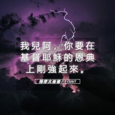 Picture 05 - 提 摩 太 後 書 2:1 CUVT - 我 兒 阿 ， 你 要 在 基 督 耶 穌 的 - Bible Verse Picture