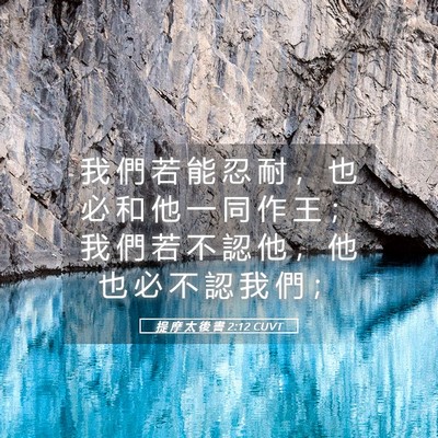 Picture 05 - 提 摩 太 後 書 2:12 CUVT - 我 們 若 能 忍 耐 ， 也 必 和 他 一 - Bible Verse Picture