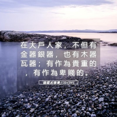 Picture 05 - 提 摩 太 後 書 2:20 CUVT - 在 大 戶 人 家 ， 不 但 有 金 器 銀 - Bible Verse Picture