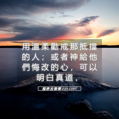Picture 05 - 提 摩 太 後 書 2:25 CUVT - 用 溫 柔 勸 戒 那 抵 擋 的 人 ； 或 - Bible Verse Picture