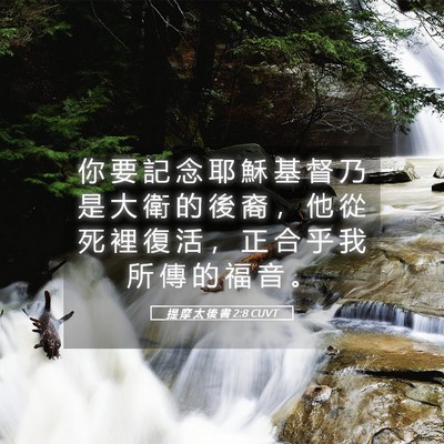 Picture 05 - 提 摩 太 後 書 2:8 CUVT - 你 要 記 念 耶 穌 基 督 乃 是 大 衛 - Bible Verse Picture