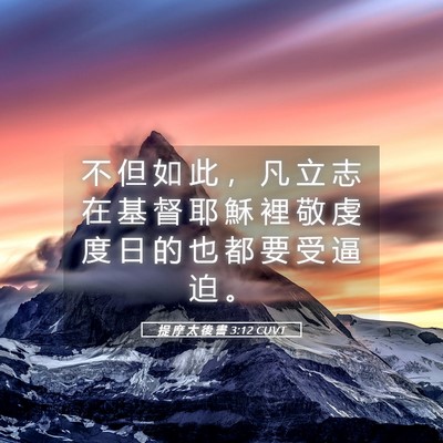 Picture 05 - 提 摩 太 後 書 3:12 CUVT - 不 但 如 此 ， 凡 立 志 在 基 督 耶 - Bible Verse Picture