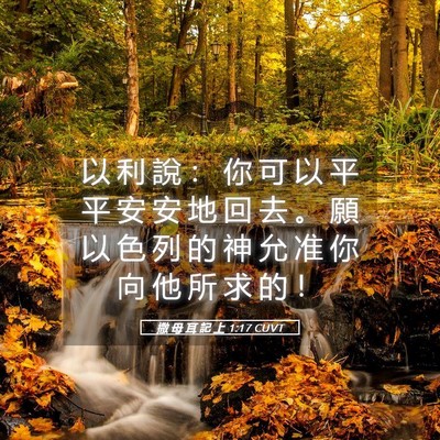 Picture 05 - 撒 母 耳 記 上 1:17 CUVT - 以 利 說 ： 你 可 以 平 平 安 安 地 - Bible Verse Picture