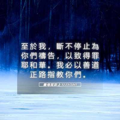 Picture 05 - 撒 母 耳 記 上 12:23 CUVT - 至 於 我 ， 斷 不 停 止 為 你 們 禱 - Bible Verse Picture