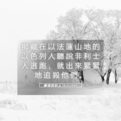 Picture 05 - 撒 母 耳 記 上 14:22 CUVT - 那 藏 在 以 法 蓮 山 地 的 以 色 列 - Bible Verse Picture
