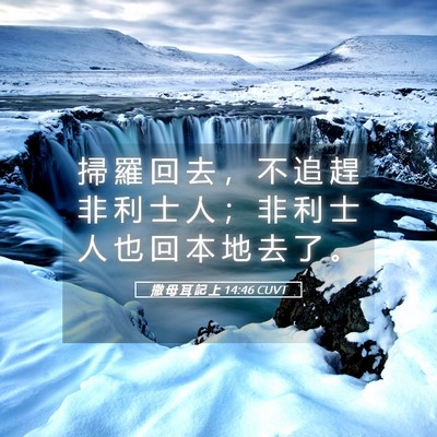 Picture 05 - 撒 母 耳 記 上 14:46 CUVT - 掃 羅 回 去 ， 不 追 趕 非 利 士 人 - Bible Verse Picture