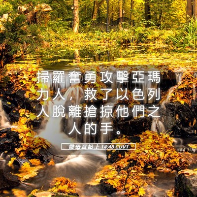 Picture 05 - 撒 母 耳 記 上 14:48 CUVT - 掃 羅 奮 勇 攻 擊 亞 瑪 力 人 ， 救 - Bible Verse Picture