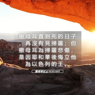 Picture 05 - 撒 母 耳 記 上 15:35 CUVT - 撒 母 耳 直 到 死 的 日 子 ， 再 沒 - Bible Verse Picture