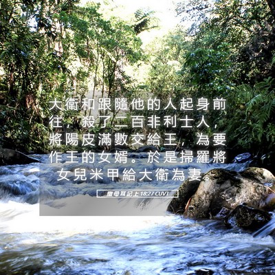Picture 05 - 撒 母 耳 記 上 18:27 CUVT - 大 衛 和 跟 隨 他 的 人 起 身 前 往 - Bible Verse Picture