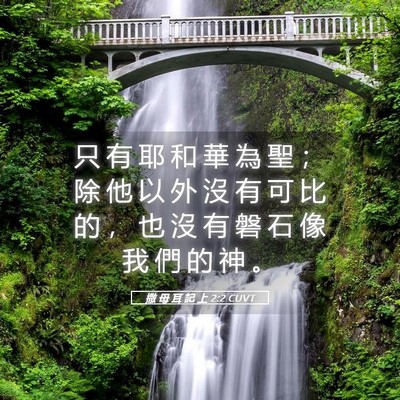 Picture 05 - 撒 母 耳 記 上 2:2 CUVT - 只 有 耶 和 華 為 聖 ； 除 他 以 外 - Bible Verse Picture
