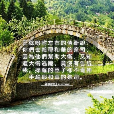 Picture 05 - 撒 母 耳 記 上 22:17 CUVT - 王 就 吩 咐 左 右 的 侍 衛 說 ： 你 - Bible Verse Picture