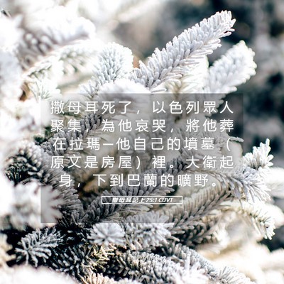 Picture 05 - 撒 母 耳 記 上 25:1 CUVT - 撒 母 耳 死 了 ， 以 色 列 眾 人 聚 - Bible Verse Picture