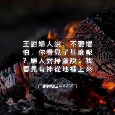 Picture 05 - 撒 母 耳 記 上 28:13 CUVT - 王 對 婦 人 說 ： 不 要 懼 怕 ， 你 - Bible Verse Picture