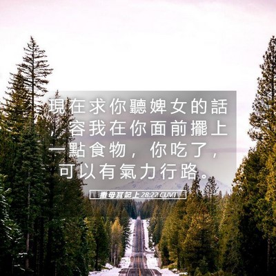 Picture 05 - 撒 母 耳 記 上 28:22 CUVT - 現 在 求 你 聽 婢 女 的 話 ， 容 我 - Bible Verse Picture