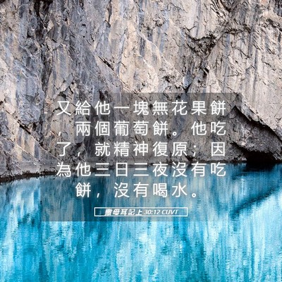 Picture 05 - 撒 母 耳 記 上 30:12 CUVT - 又 給 他 一 塊 無 花 果 餅 ， 兩 個 - Bible Verse Picture