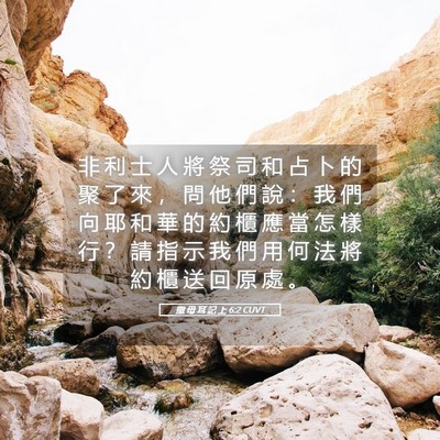 Picture 05 - 撒 母 耳 記 上 6:2 CUVT - 非 利 士 人 將 祭 司 和 占 卜 的 聚 - Bible Verse Picture