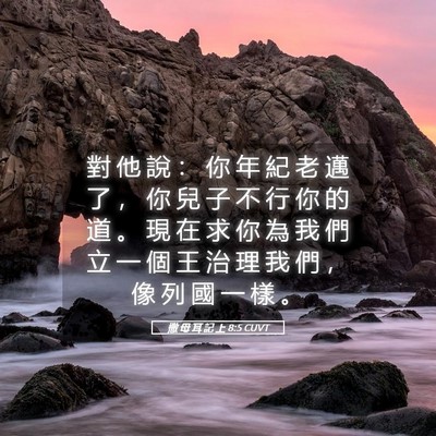 Picture 05 - 撒 母 耳 記 上 8:5 CUVT - 對 他 說 ： 你 年 紀 老 邁 了 ， 你 - Bible Verse Picture