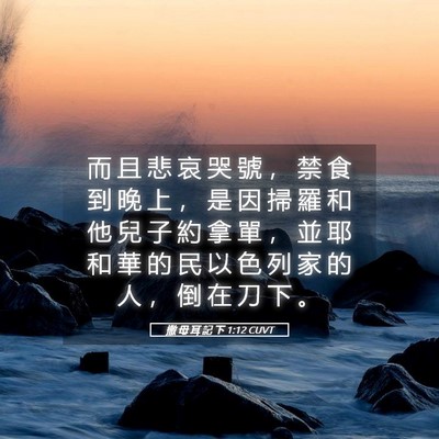 Picture 05 - 撒 母 耳 記 下 1:12 CUVT - 而 且 悲 哀 哭 號 ， 禁 食 到 晚 上 - Bible Verse Picture