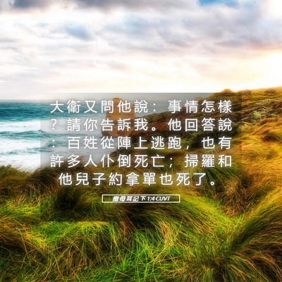 Picture 05 - 撒 母 耳 記 下 1:4 CUVT - 大 衛 又 問 他 說 ： 事 情 怎 樣 ？ - Bible Verse Picture
