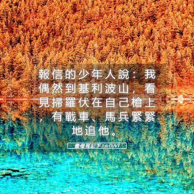 Picture 05 - 撒 母 耳 記 下 1:6 CUVT - 報 信 的 少 年 人 說 ： 我 偶 然 到 - Bible Verse Picture