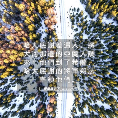 Picture 05 - 撒 母 耳 記 下 10:16 CUVT - 哈 大 底 謝 差 遣 人 ， 將 大 河 那 - Bible Verse Picture